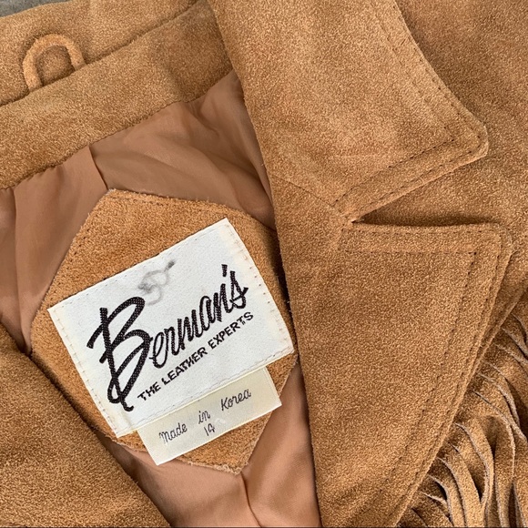 SOLD Vintage Berman’s Fringe Leather Jacket - Picture 6 of 7